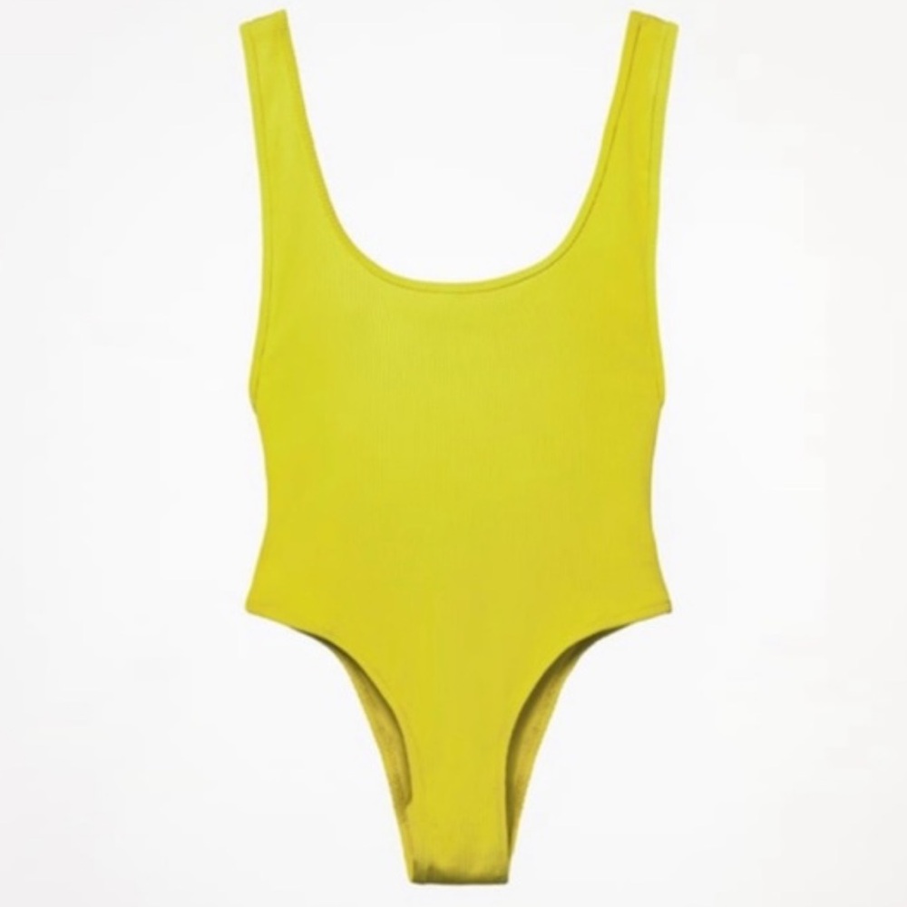 Zara Ribbed Lime Swimsuit